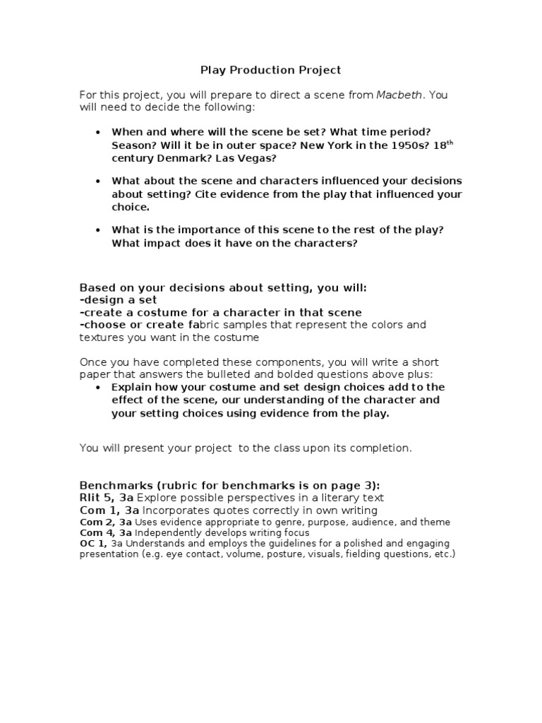 Directing Macbeth: Scene Design Project | PDF | Psychology | Epistemology