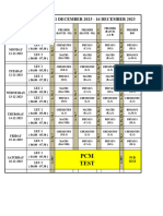 FR Evening Time Table