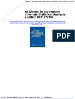 Full Download Solutions Manual To Accompany Applied Multivariate Statistical Analysis 6th Edition 0131877151 PDF Full Chapter