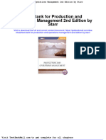 Full Download Test Bank For Production and Operations Management 2nd Edition by Starr PDF Full Chapter