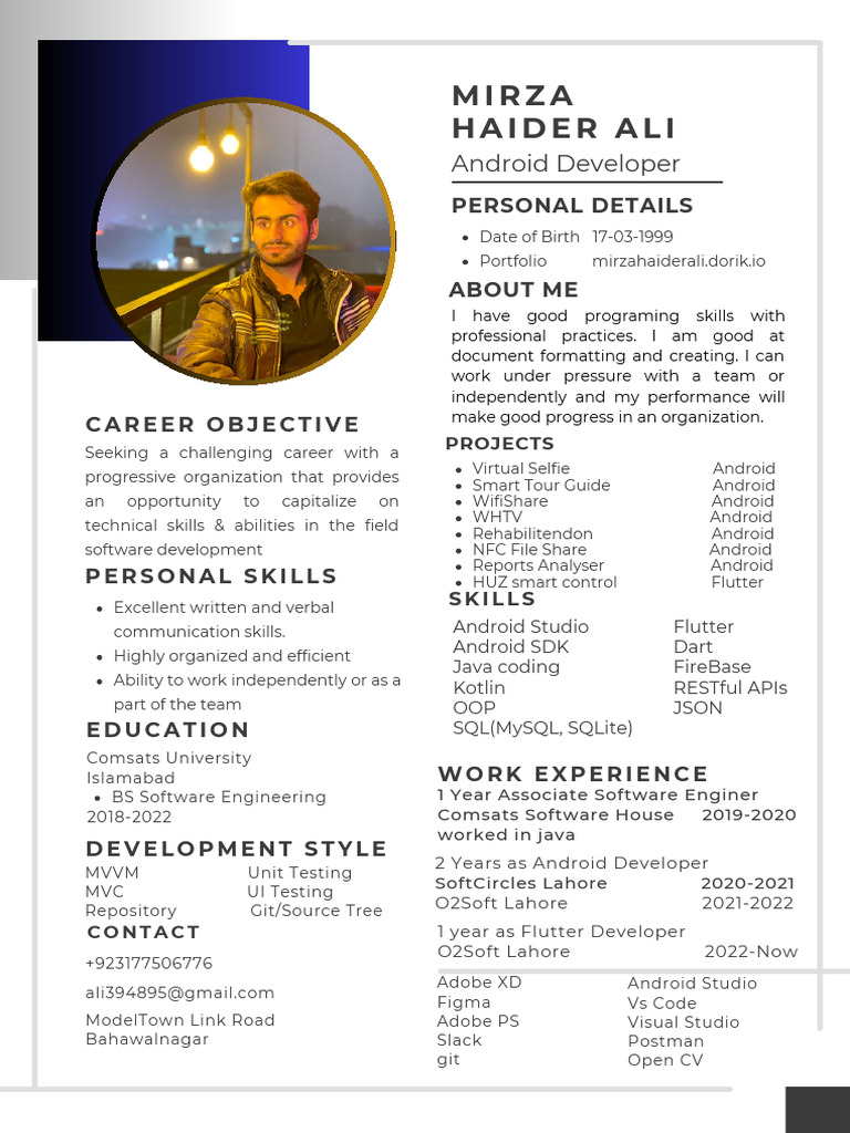 Mirza Haider Ali: Android Developer Profile | PDF | Android (Operating ...