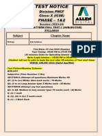 Test Notice: PHASE - 1&2