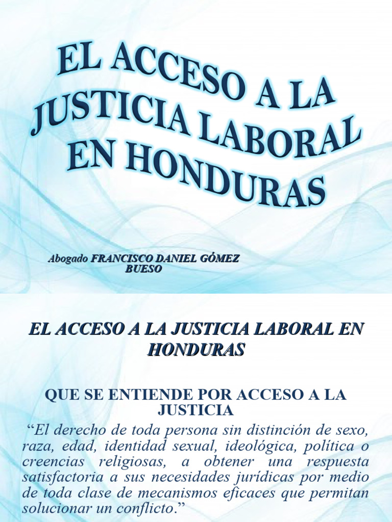 Acceso La Justicia Laboral en Honduras | PDF | Judicaturas | Jurisdicción
