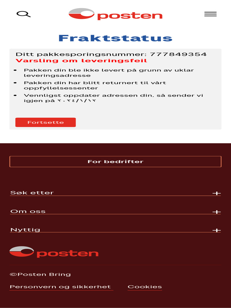 Posten Post - Og Frakttjenester I Norge Og Utlandet | PDF