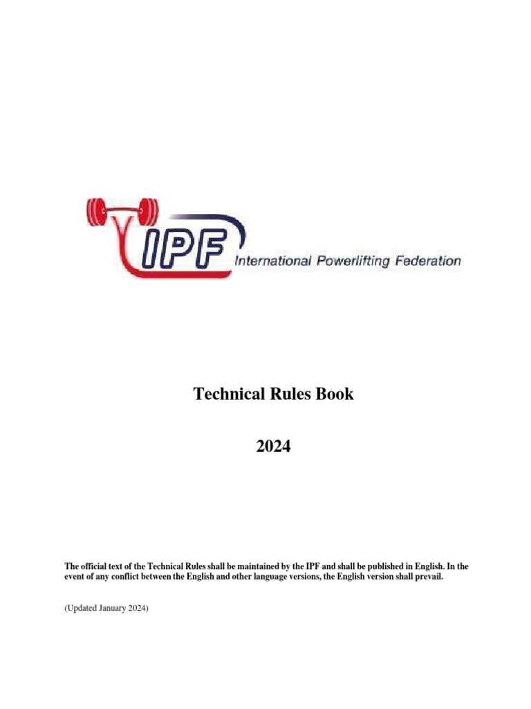 IPF Technical Rules Book 2024 Dec 16 PDF Clothing Weight Training
