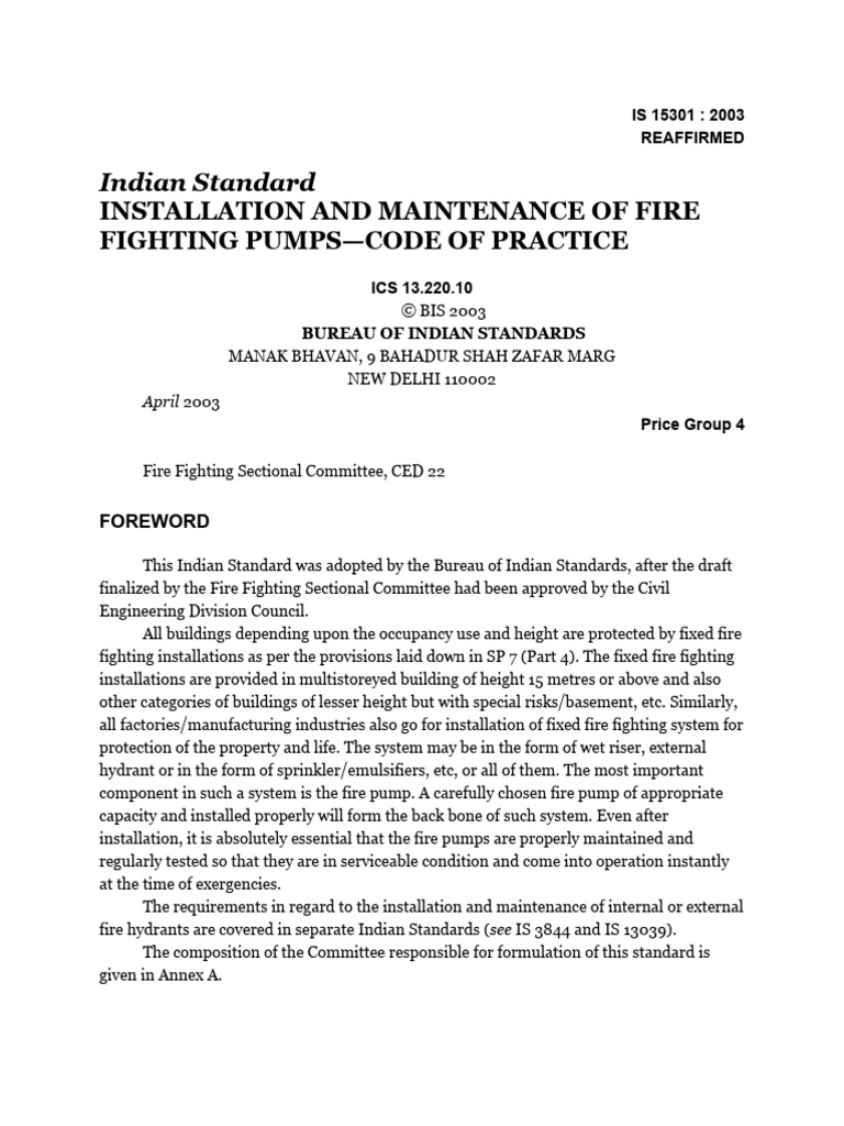 Fire Fighting Pumps Installation Guide | PDF | Pump | Valve