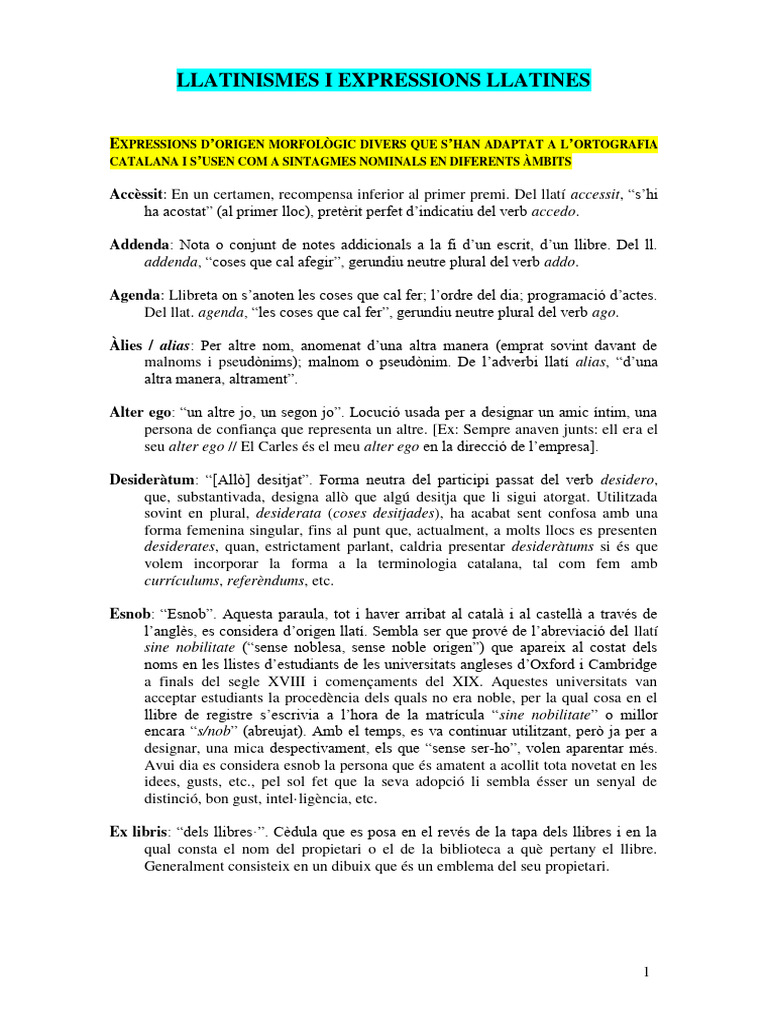 ASTA RIX LES EXPRESSIONS LLATINES EXPLICADES DE L intelligence overview