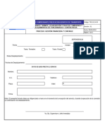 Formato Comprobante Prestacion Servicio de Transporte