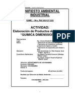 Manifiesto Ambiental Industrial Quimica Dimenssional 2da Version