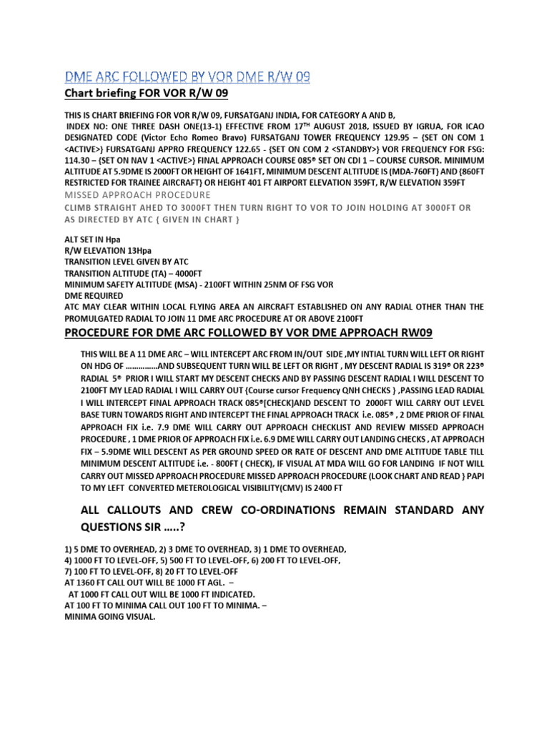 1.dme Arc Follow by Vor Dme R09-1 | PDF