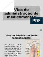 Vias de Admnistração de Medicamentos