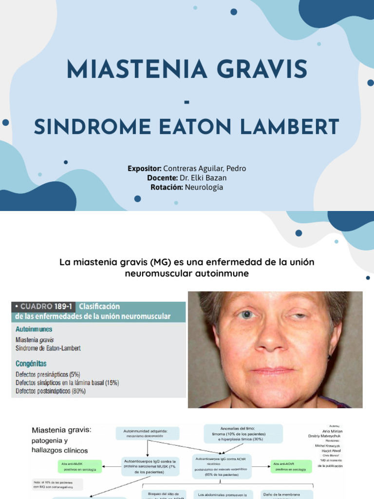 Miastenia Gravis y Síndrome Eaton Lambert | PDF