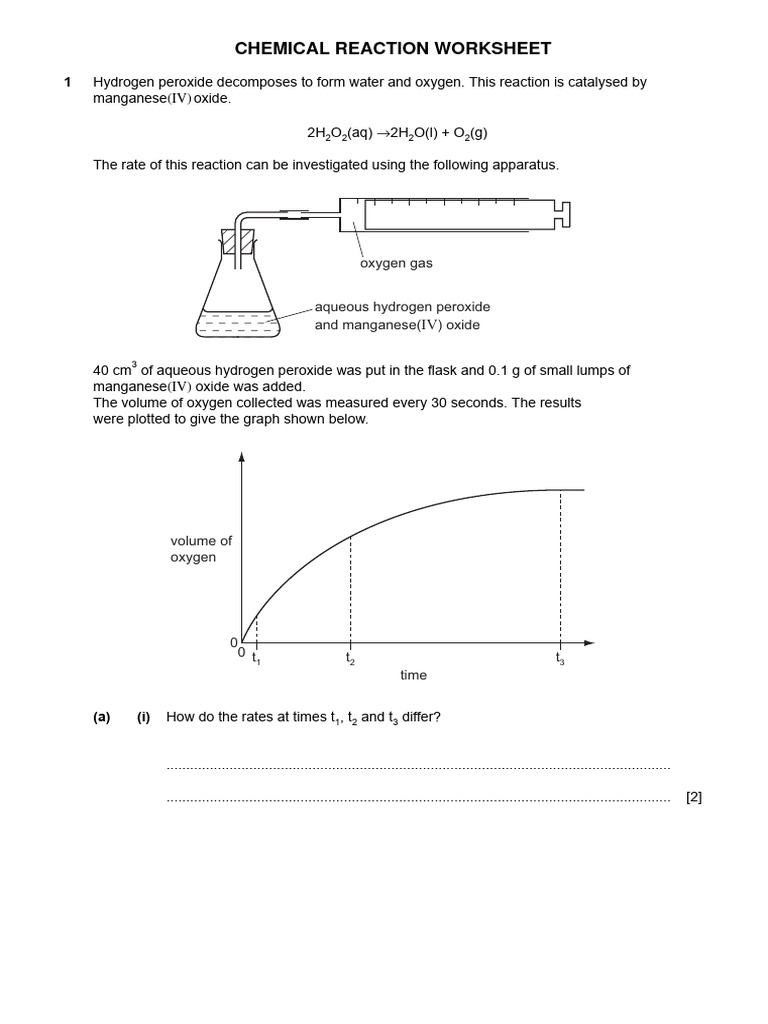 Chemical Reactions Worksheet 1 Pdf Chemical Reactions Chemical