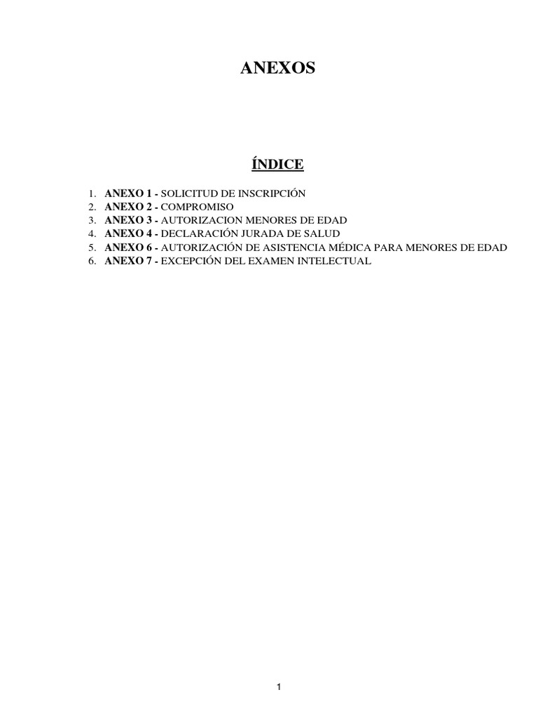 Eam Anexos 2024 PDF Oficial no comisionado Enfermedades y trastornos