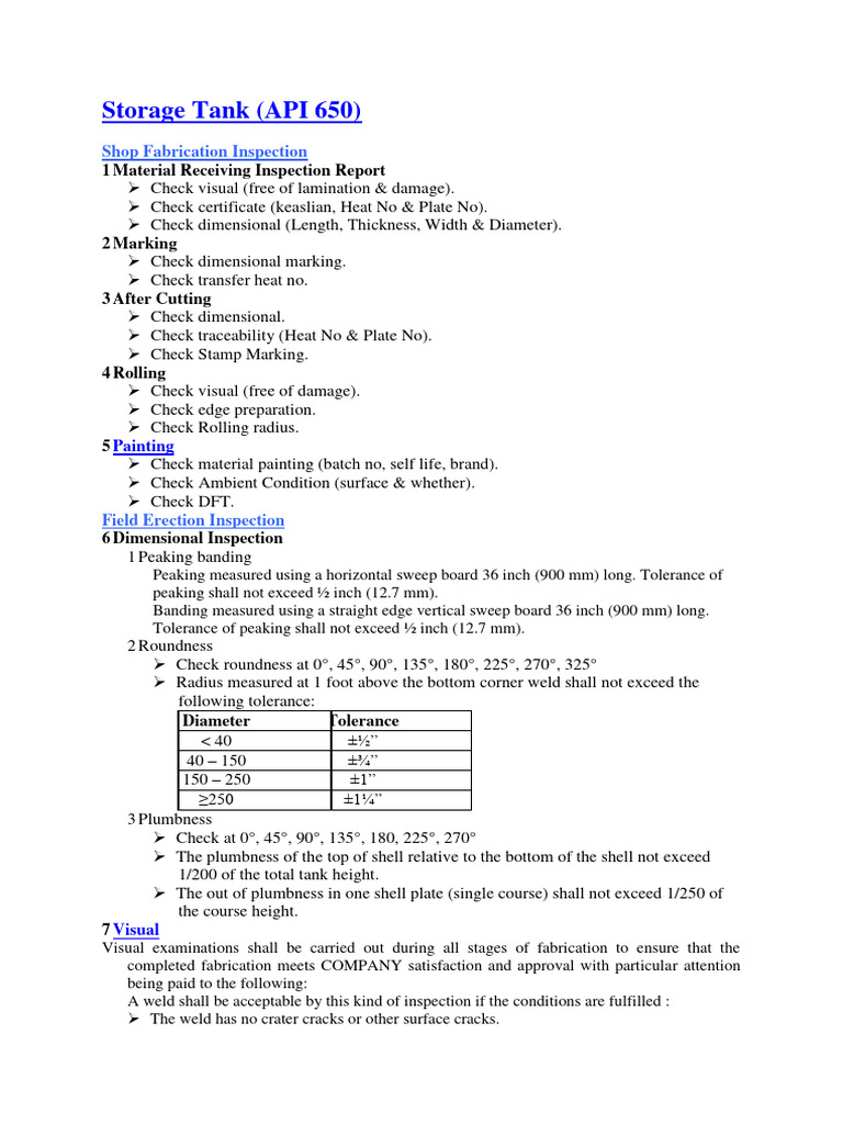 Storage Tank API 650 | PDF | Humidity | Calibration