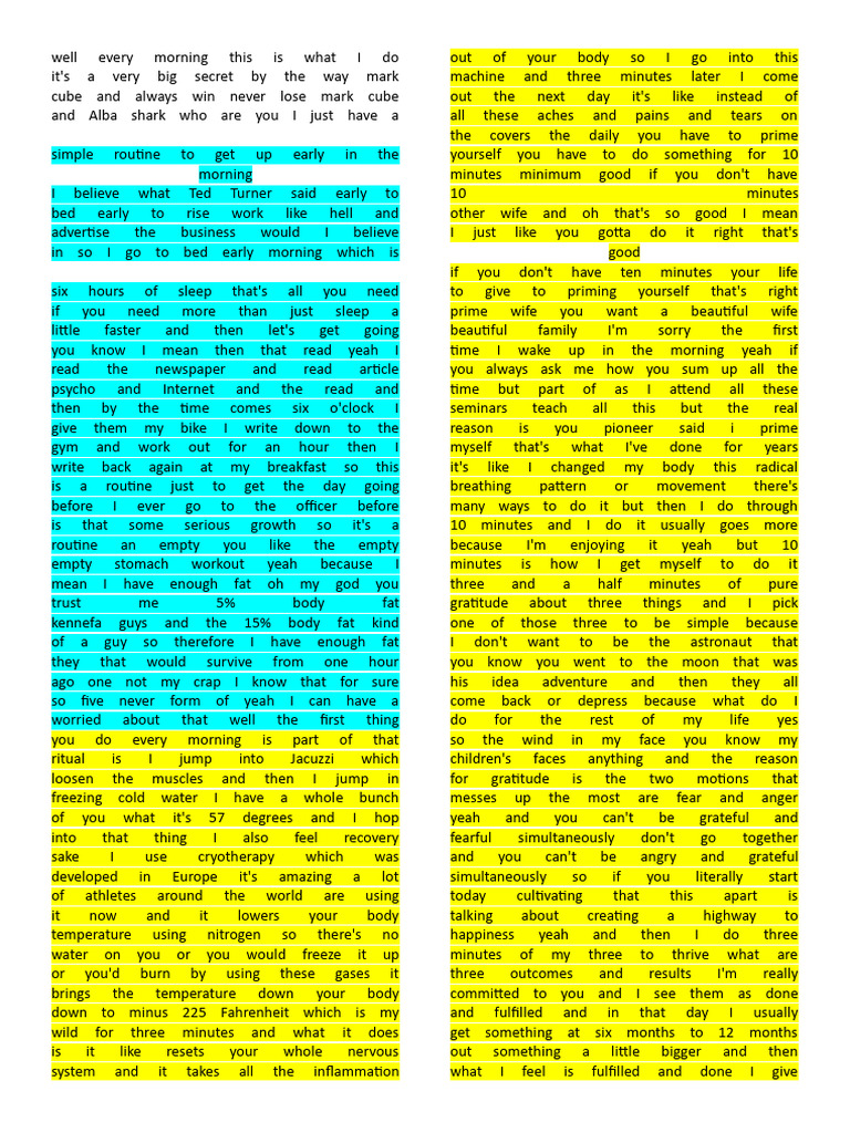 Routines of Famous People | PDF