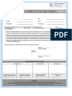 Form Surat Pernyataan Pelatihan (Berkas Asli Utk Asrip HRD HO)