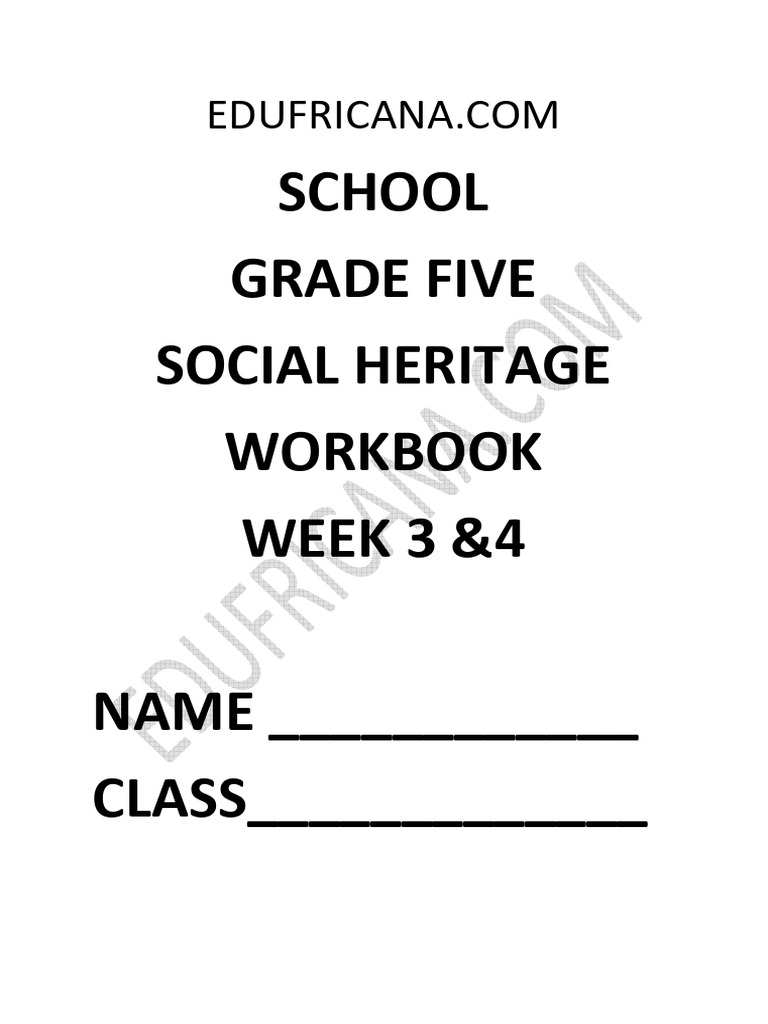Primary School Grade 5 Heritage Week 3 and 4 Workbook | PDF | Violence ...