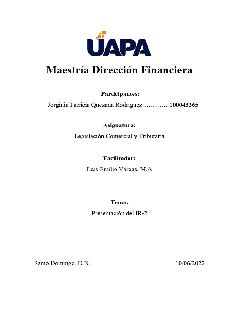 Tarea Ii Legislacion Comercial | PDF | Impuesto sobre la renta | Impuestos