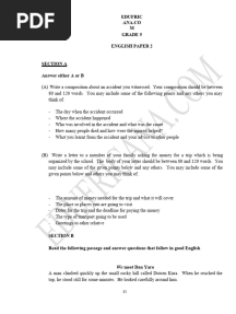 Zimbabwe Primary School ZIMSEC Grade 5 English Exam Paper 2 Set 1