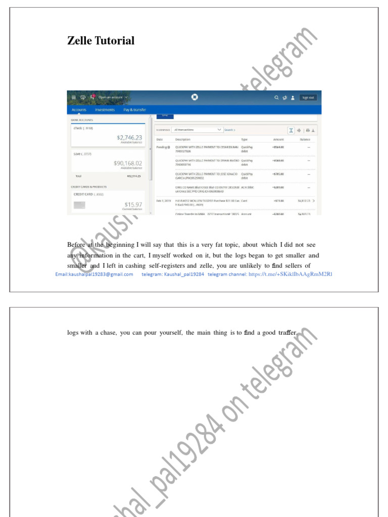 Zelle fraud tutarial by kaushal pal 2023 pdf http cookie service