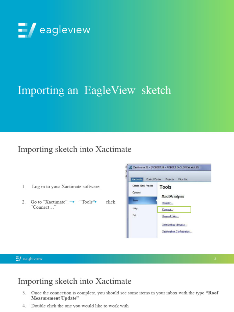 Importing EagleView Sketch into Xactimate | PDF