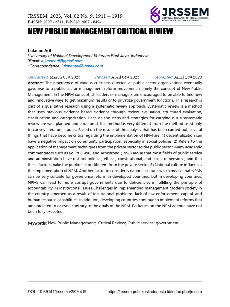 419-Article Text-4988-1-10-20230413 | PDF | Governance | Decentralization