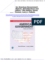 Test Bank For American Government: Roots and Reform, 2018 Elections and Updates Edition, 13th Edition, Karen Oâ ™connor, Larry J. Sabato