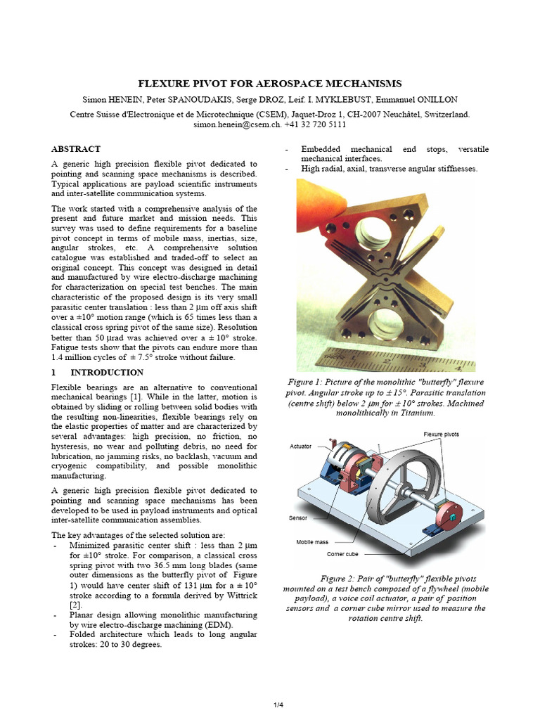 High Precision Flexure Pivot Design | PDF | Rotation Around A Fixed ...