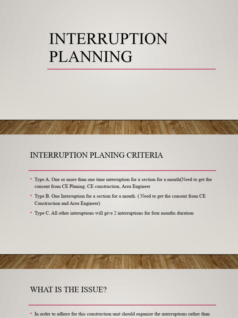 Interruptions Issues In Construction Pdf