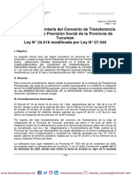 Acta Complementaria Del Convenio de Transferencia Del Sistema de Previsión Social de La Provincia de Tucumán Ley #24.018 Modificada Por Ley #27.546