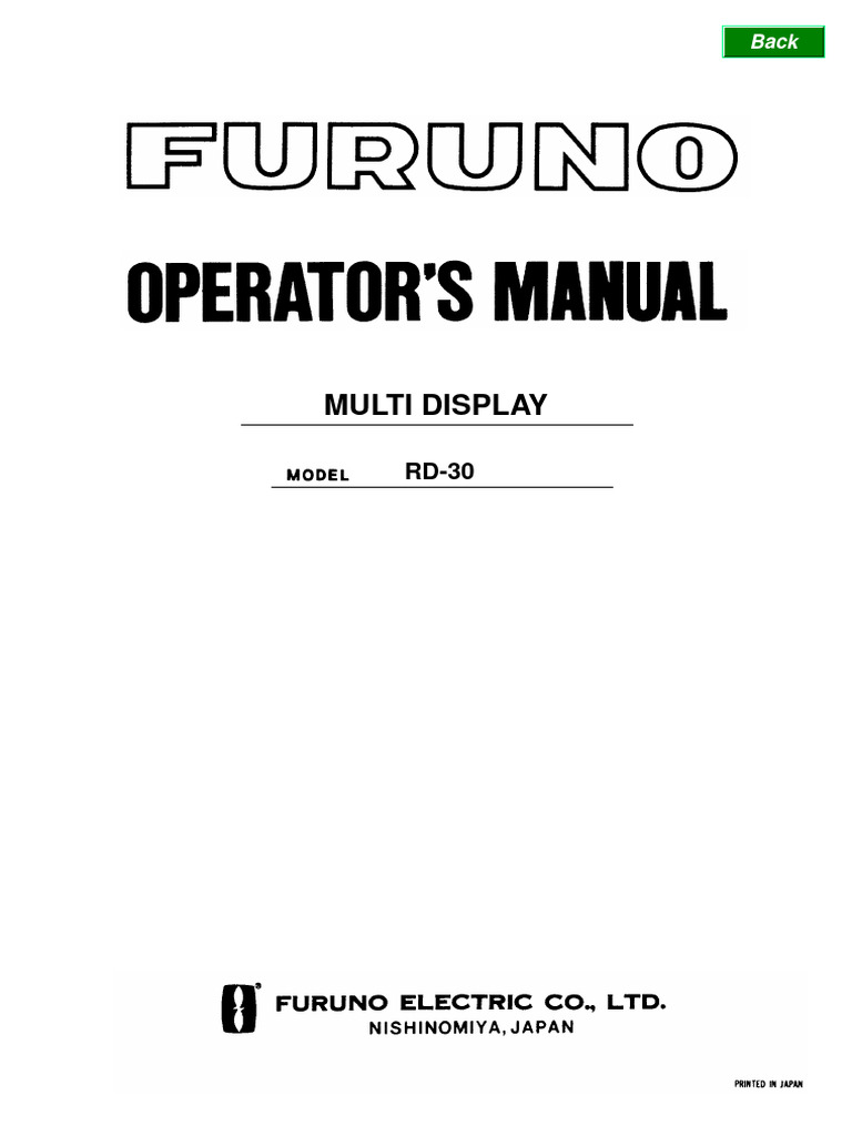 FURUNO RD-30 Manual | PDF | Menu (Computing)