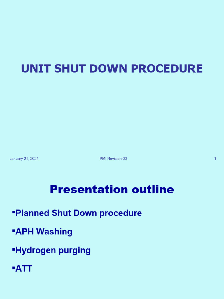 1unit Shut Down Procedure PDF Boiler Valve