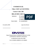 Course Pack - Cost Accounting Bba 2 (1) - Revised - 5th Jan 2024