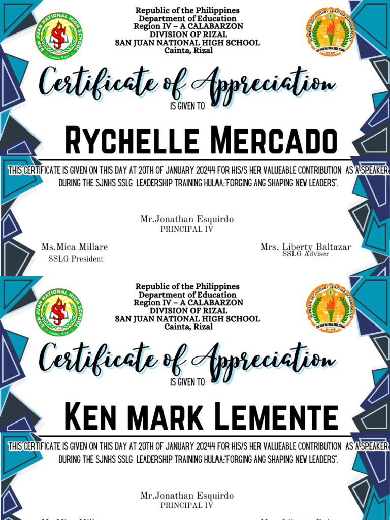 Republic of The Philippines Department of Education Region IV A