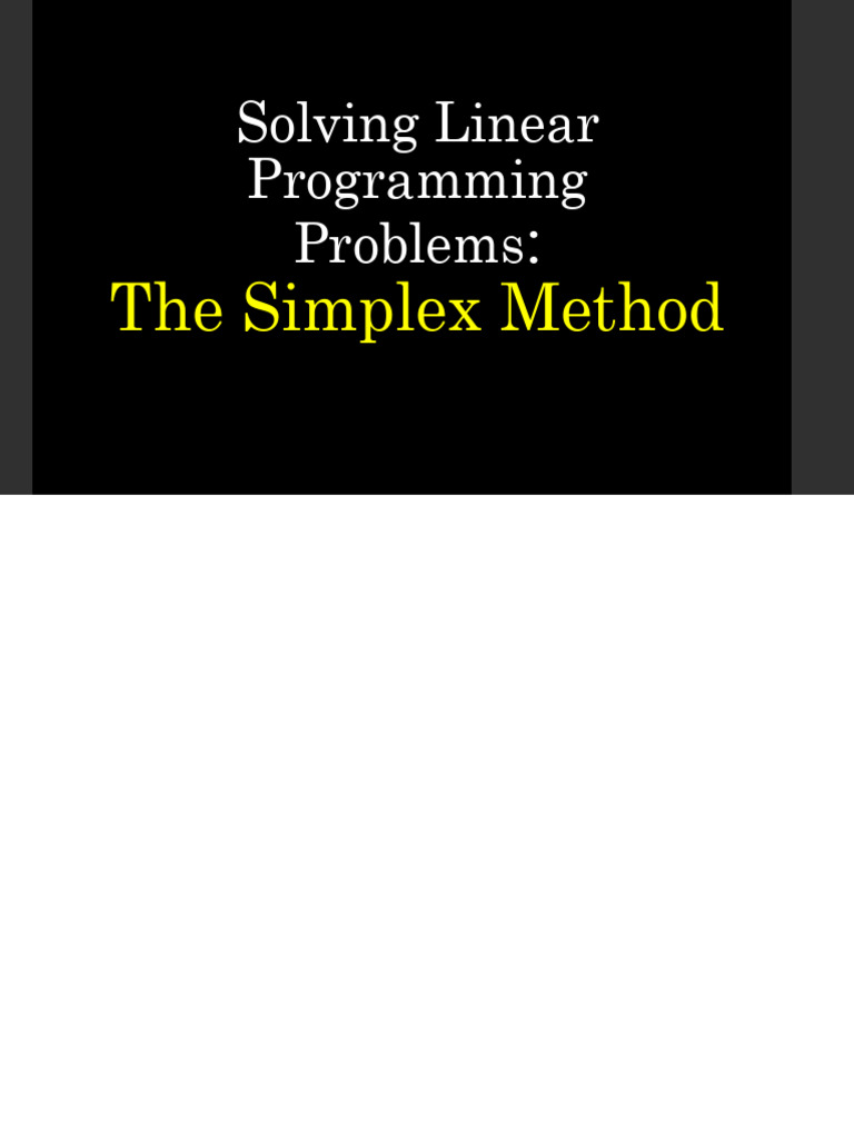 5 Simplex - Introduction | Download Free PDF | Linear Programming ...
