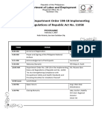 Orientation On Department Order 198-18 - Program
