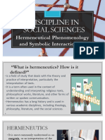 Hermeneutics-Phenomenology and Symbolic Interactionism