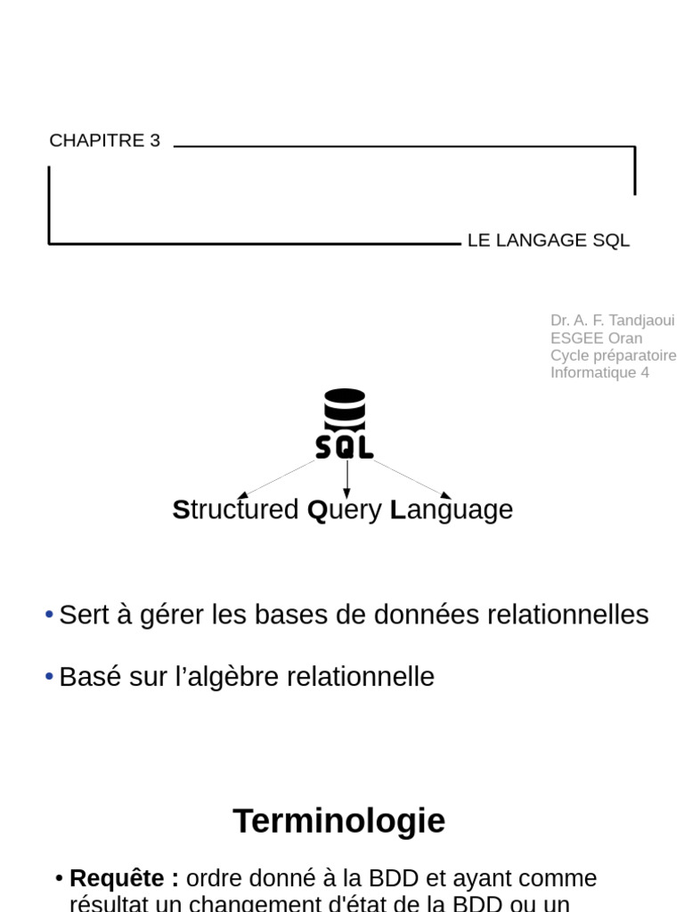 Introduction au langage SQL et ses commandes | PDF | SQL | Informatique