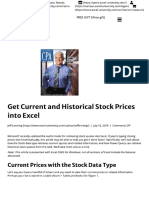 Get Current and Historical Stock Prices into Excel