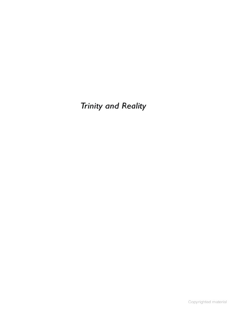 Trinity and Reality by Ralph A. Smith | PDF