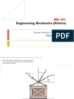 Engineering Mechanics (Statics) : Course Teacher:Naima Javed Mem (QM), Be (Im)