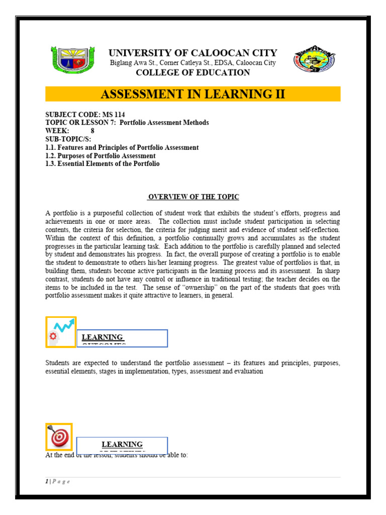 Ms 114 Module 7 Pdf Educational Assessment Learning