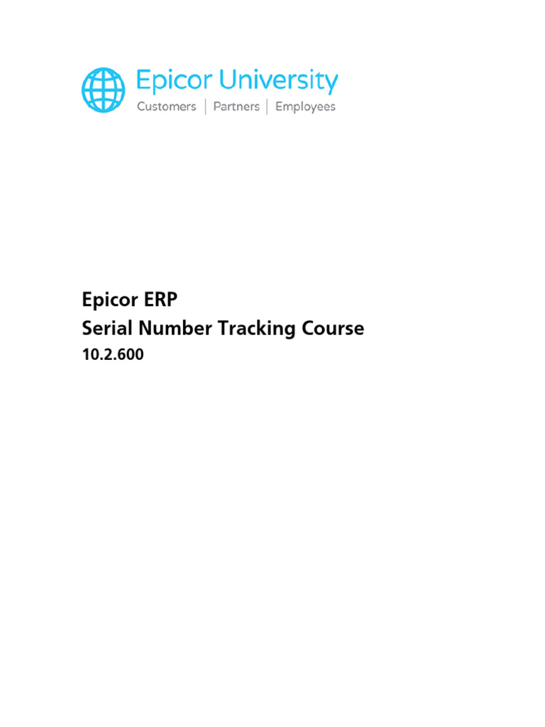 Serial Number Tracking | PDF | Databases | Enterprise Resource Planning