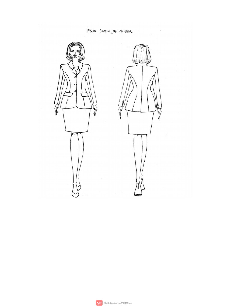 Sketsa dan Rancangan Blazer Formal | PDF