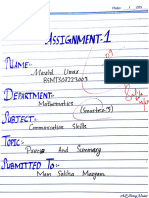 Assignment 1 of English II Communication Skills
