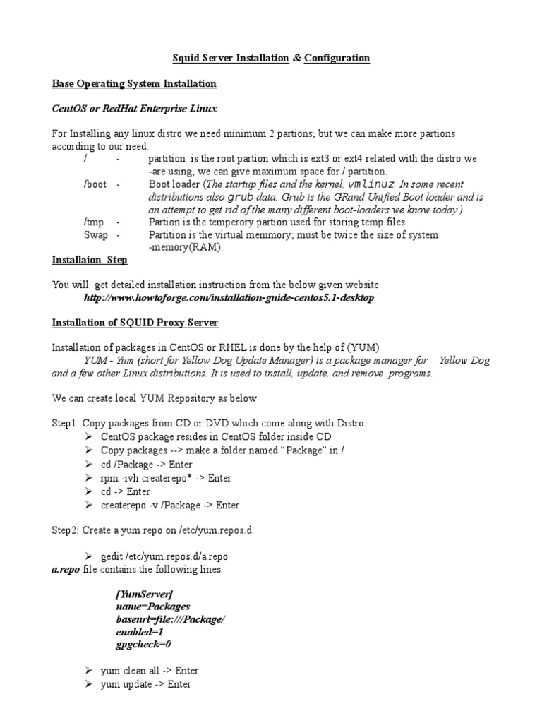 Squid Proxy Server Setup on CentOS/RHEL | PDF | Linux Distribution ...