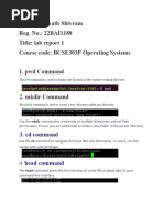 Name: Ashwath Shivram Reg. No.: 22BAI1188 Title: Lab Report 1 Course Code: BCSE303P Operating Systems 1. PWD Command