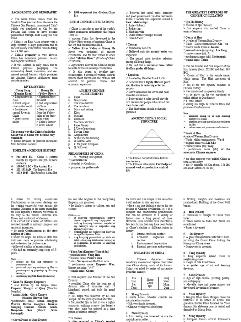 Overview of Chinese Dynasties | PDF | Qing Dynasty | History Of China