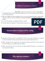 Network Address Translation (NAT) Is A Process in Which One or More Local IP Address